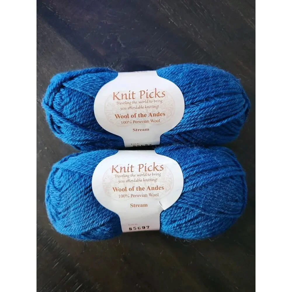 Knit Picks Yarn Bundle 7 Skeins Wool of the Andes Peruvian Wool Ocean Tone Knit